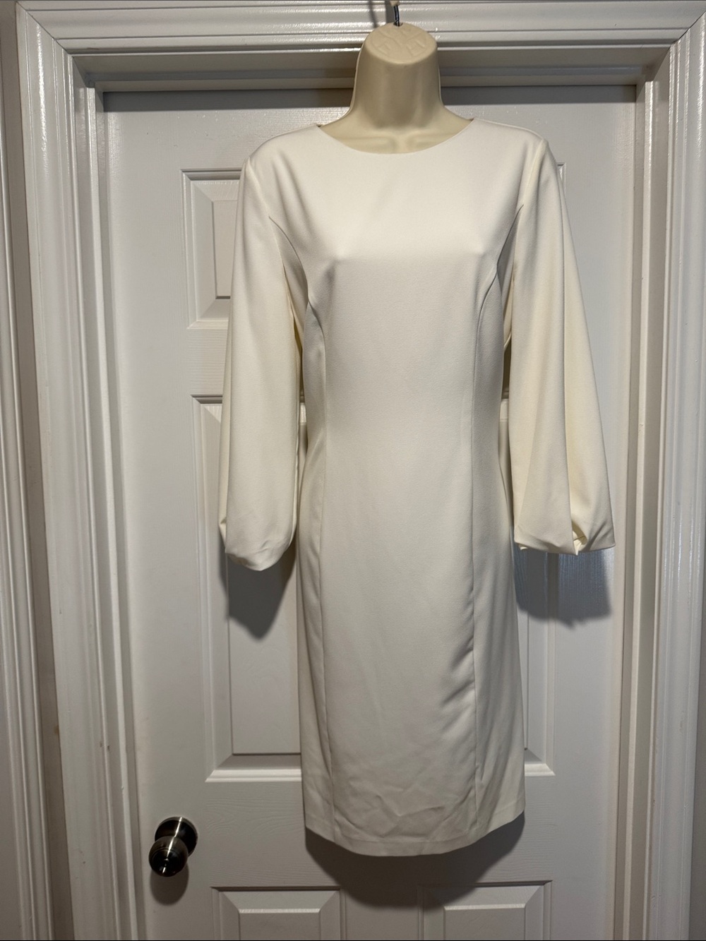 Alex Marie Ivory Long-Sleeve Sheath Dress